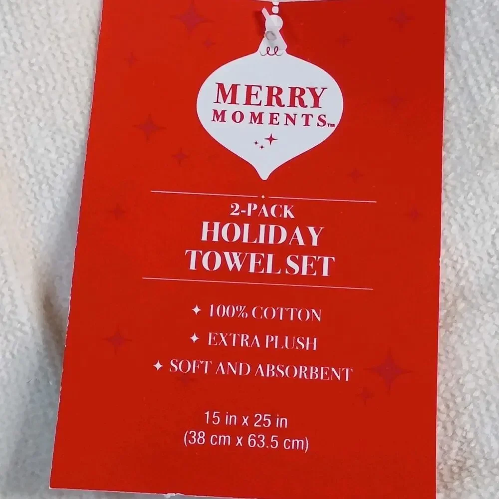 Lot 3 Christmas Kitchen Towels Merry Moments Robert Stanley Cotton Tree Lights
